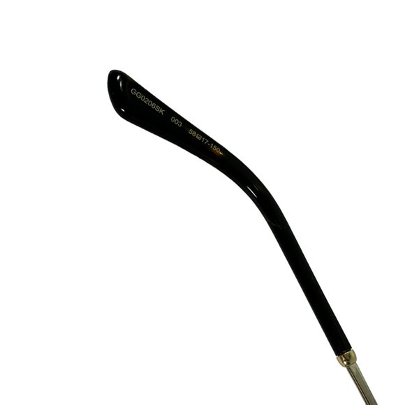 GUCCI Tortoise & Gold Metal GG0206SK 003 58 17-150 Women's Round Sunglasses - Picture 10 of 13